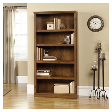 Sauder Select 5 Shelf Bookcase in Oiled Oak
