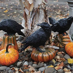 Ravens on Gourd - Holiday Decorations