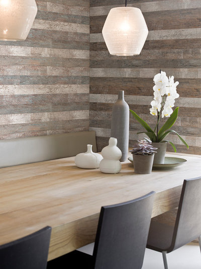 Rustic Dining Room by Walls Republic
