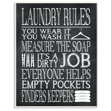 "Laundry Rules Wear It Wash It Chalk Look" Wall Plaque Art