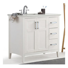 Home Goods Bathroom Vanities Houzz Simpli Home Ltd Chelsea 36 Left Offset Quartz Marble Top Bathroom