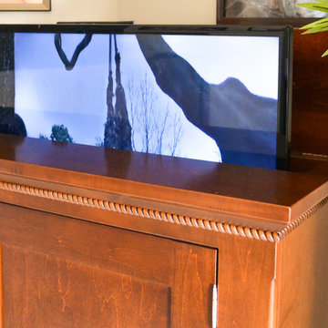 Automated TV Lift Cabinet in Solid Cherry (The Richmond)