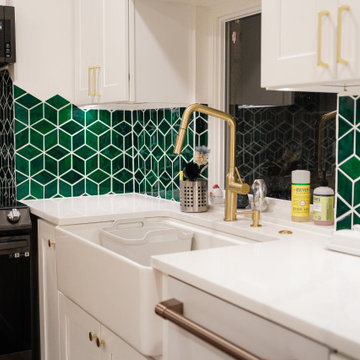 Brooklyn Brownstone Modern Luxury Green Kitchen Remodel