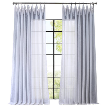 Signature Double Wide White Sheer Curtain Single Panel, 100"x84"