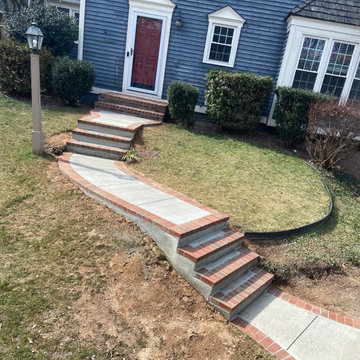 Concrete Walkway with 8" brick border