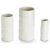 Two's Company CYC030-S3 3-Piece Set White Organic Rings Cylinder Vase