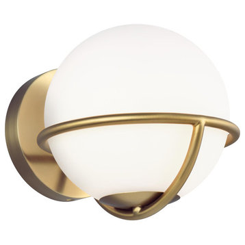 Apollo 1-Light Wall Sconce in Burnished Brass