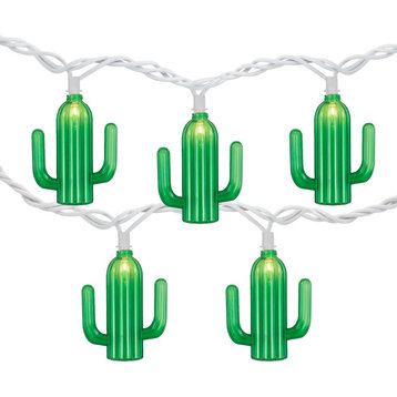 10ct Green Cactus String Lights 6ft White Wire