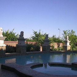 Pool Scaping 001 - Garden Statues And Yard Art