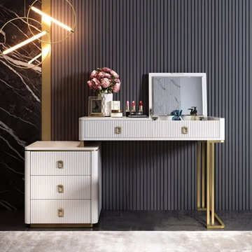 Modern Makeup Vanity Expandable Dressing Table