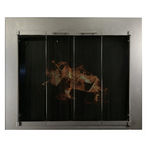 Ironhaus Fremont Bifold Fireplace Door With Sliding Mesh