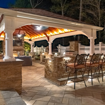 Farmingdale, NJ: Full Backyard Makeover, Pool Renovation, Pavilion Install