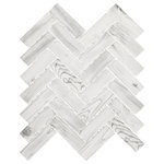 Emser Tile - Echo White 11"x13" Glass Mosaic Tile, Set of 14 - Echo portrays a dynamic union of shape,pattern,and sustainability. Hexagon and herringbone mosaic tilesarecrafted entirely of recycled white, gray, and brown glass.Finished with high-definition inkjets of wood grain and Calacattamarble patterns, the glass mosaic series is ideal for kitchen and bath surfaces.