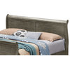 Maklaine Traditional styled Wood King Sleigh Bed in Gray Finish