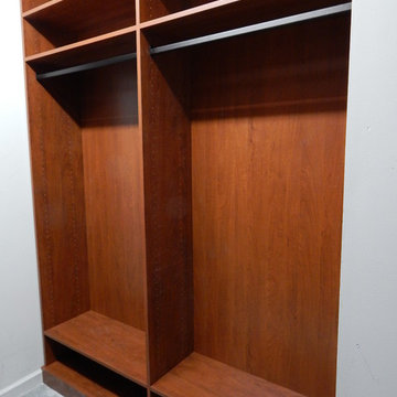 His & Her Master Closets in Cognac