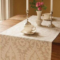 Downtown Abbey Collection White Lace Table Runner - Table Runners