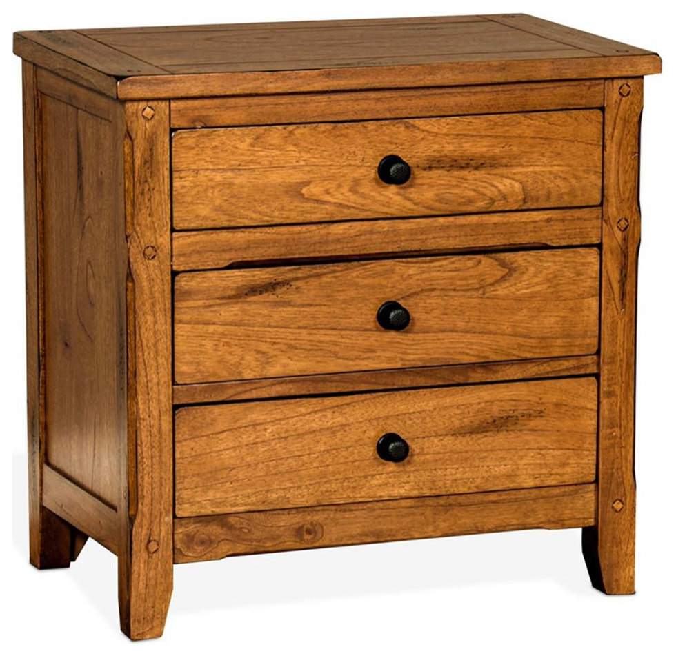 Sunny Designs Sedona 29" Petite Traditional Wood Night Stand in Rustic ...