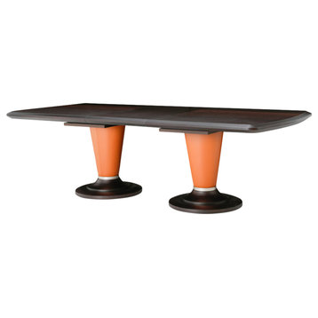 21 Cosmopolitan Rectangular Dining Table, Diablo Orange/Umber