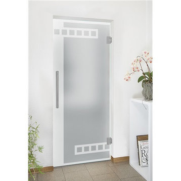 Swing Glass Door, With Tape Design, Full-Private, 34"x84" Inches, 5/16" (8mm)