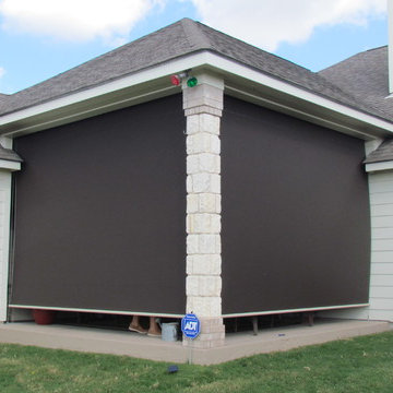 Motorized patio shades