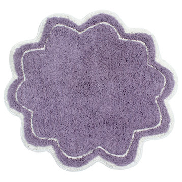 Allure Collection Absorbent Cotton Machine Washable Rug 30" Round, Purple