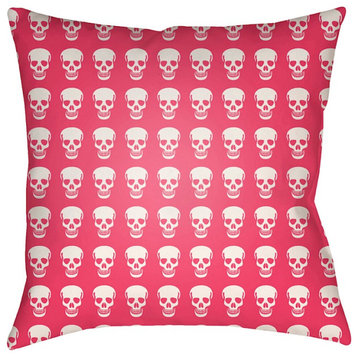 Punk by Surya Poly Fill Pillow, Bright Pink/White, 20' x 20'