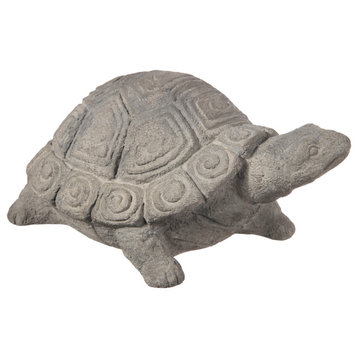 Cement Standing Turtle Figurine Concrete Gray Finish