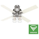 Hunter - Hunter 59650 Vivien, 52" Ceiling Fan, Light and Remote Control, Brushed Nickel - The Vivien chandelier inspired ceiling fan will maVivien 52 Inch Ceili Brushed Nickel White *UL Approved: YES Energy Star Qualified: n/a ADA Certified: n/a  *Number of Lights: 4-*Wattage:3.5w LED bulb(s) *Bulb Included:Yes *Bulb Type:LED *Finish Type:Brushed Nickel