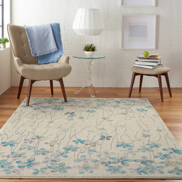Nourison Tranquil 5'3" x 7'3" Ivory Contemporary Indoor Area Rug