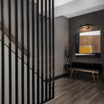 Basement Lounge - Stair Slat Wall