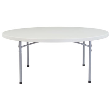 NPS 71" Heavy Duty Round Folding Table, Speckled Grey