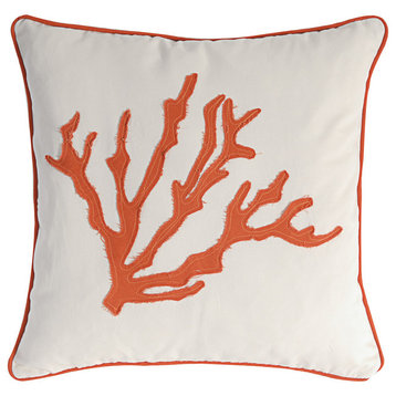 Pillow Coral Seashell Design Red