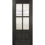 Knockety - 4 Lite TDL Wood Door, Charcoal, Right Hand Inswing - Available in Charcoal and Canyon Brown finishes