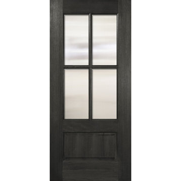 4 Lite TDL Wood Door, Charcoal, Right Hand Inswing
