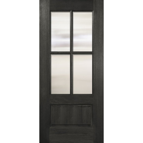4 Lite TDL Wood Door, Charcoal, Right Hand Inswing