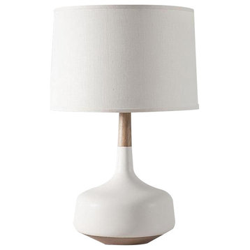 White Desk Lamp of Wood in a Nordic style for Bedroom, Living Room