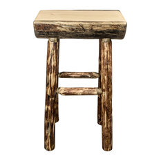 50 Most Por Rustic Outdoor Bar Stools For 2018 Houzz Montana Woodworks Glacier Country Half Log Bar Stool With Exterior Stain Finish Outdoor