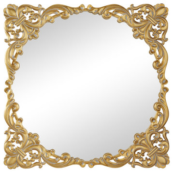 Vintage Gold Metal Wall Mirror 563136