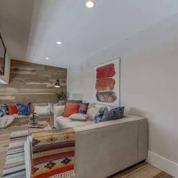 Basement remodeled with bedroom space and extra closet space