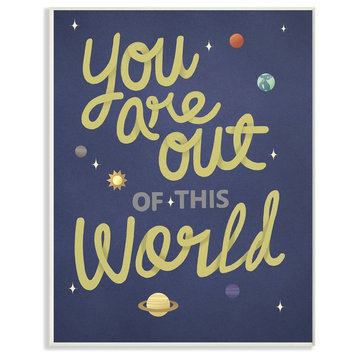 The Kids Room Out Of This World Space Planets Typography Wall Art, 13"x19"