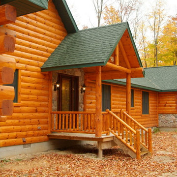 Cedar half log siding