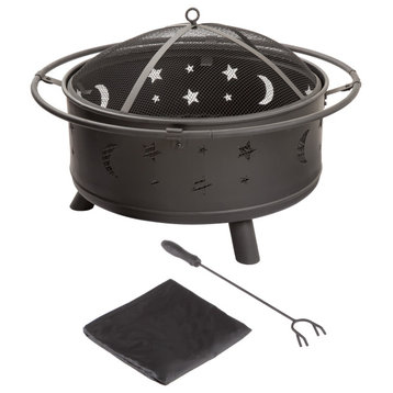 Pure Garden 5-PieceRound Fire Pit Set With Cutouts