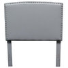 Midcentury Upholstered Headboard With Nail Heads