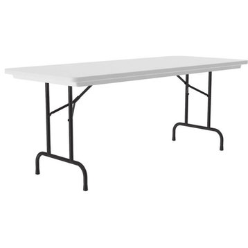 29"H Heavy-Duty Tamper-Resistant Plastic Folding Table in Gray Granite