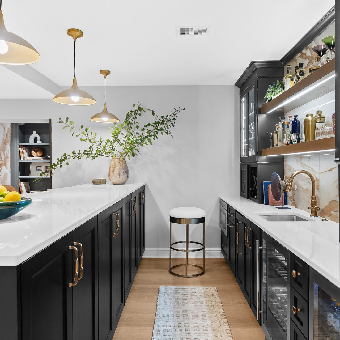 Luxury Basement Bar & Entertainment Area