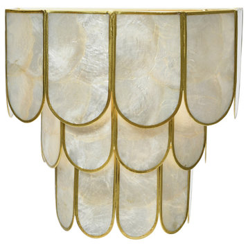 4-Tier Capiz and Metal Wall Sconce