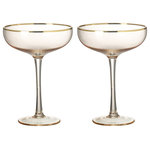 PARLANE - Set of Two Blush Rose Champagne Glasses - Celebrate cocktail hour in style with this pair of blush rose martini glasses.