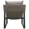 Miller Sling Accent Chair, Gray Fabric With Black Powder Coated Metal Frame