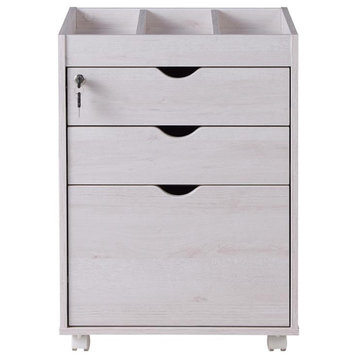 Furniture of America Hite Transitional Wood 3-Drawer File Cabinet in White