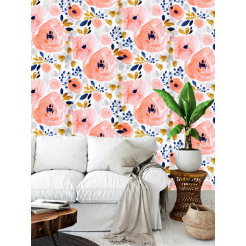 Genevieve Floral Wallpaper, 24"x144"